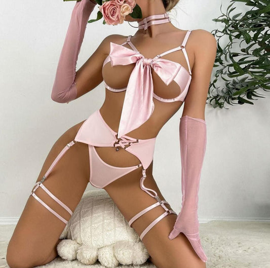 Rose Séduction Jartiyer Set